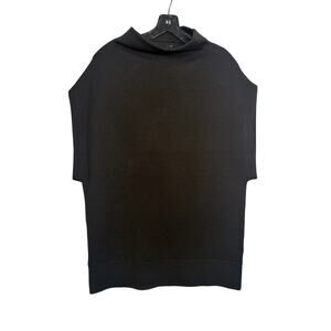 Club Monaco Sweater Womens M Black Wool Funnel Neck Pullover SS Workwear Winter